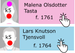 Lars Knutson Tjensvoll f. 1764 k5 Malena Olsdotter Tasta f. 1761 k5