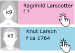 Knut Larson f ca 1764 k9 Ragnhild Larsdotter f ? k9